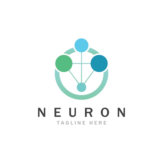 Neuron logo of zenuwcel logo designmolecuul logo illustratie sjabloonpictogram met vector concept