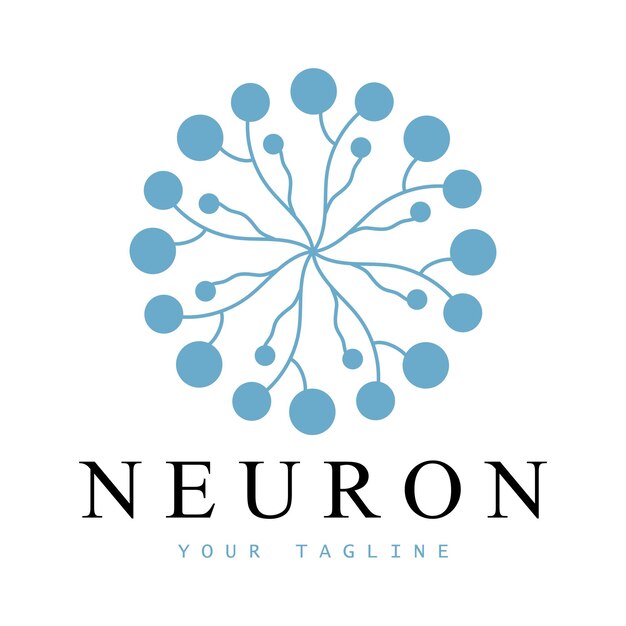 Vector neuron logo of zenuwcel logo ontwerp molecuul logo illustratie sjabloon icoon met vector concept