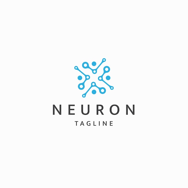 Neuron logo pictogram ontwerp sjabloon platte vector