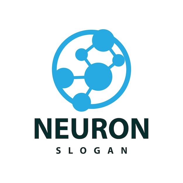 Vettore logo del neurone progettazione semplice modello di tecnologia delle particelle della rete cellulare illustrazione