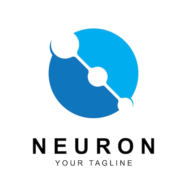スローガン テンプレートとニューロンのロゴのベクトル