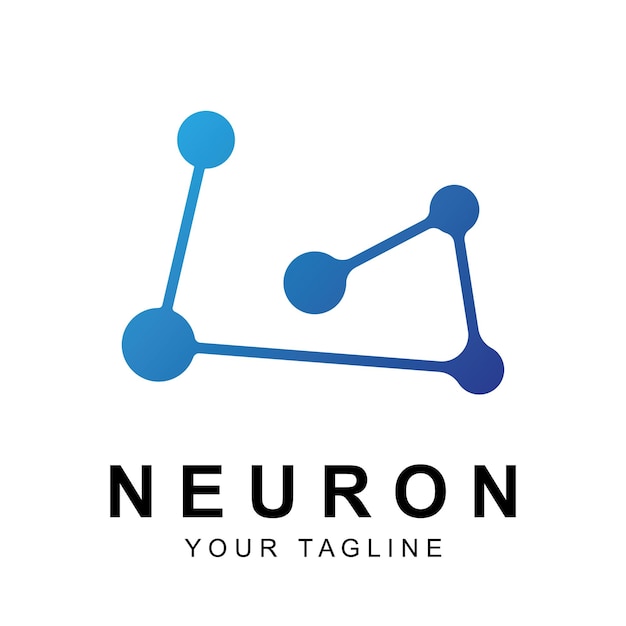 Вектор логотипа Neuron с шаблоном слогана