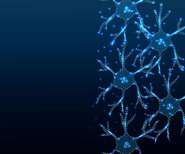 Vettore neurone stella poligono blu bground 4
