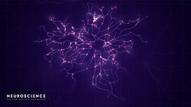 Vettore modello complesso del sistema neuronale struttura della rete neurale ricerca della rete nervosa umana organismo artificiale digitale analisi dei dati delle cellule della mente umana