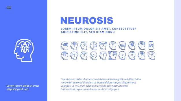 Vector neurosis brain problem landing header vector