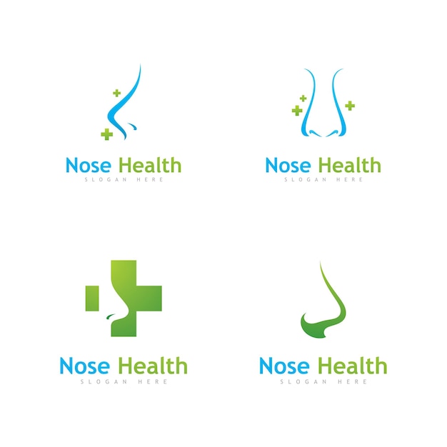 Neus Gezondheid logo vector Neus pictogram illustratie ontwerpsjabloon