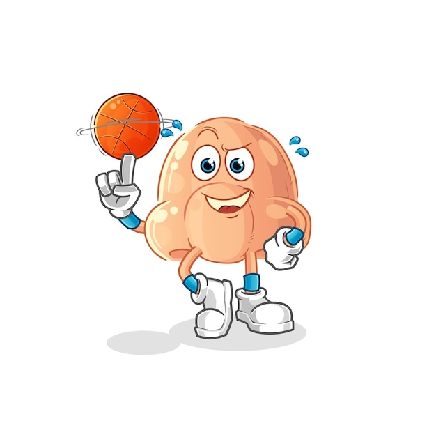 Neus spelen basketbal mascotte cartoon vector