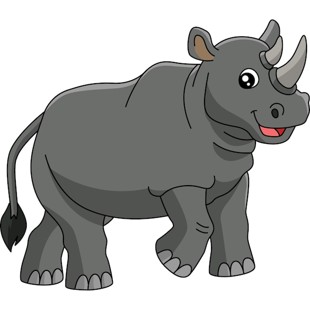 Neushoorn Cartoon Clipart Vectorillustratie