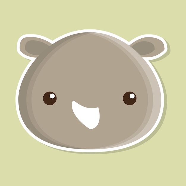 neushoorn dier schattige kleine cartoon icoon