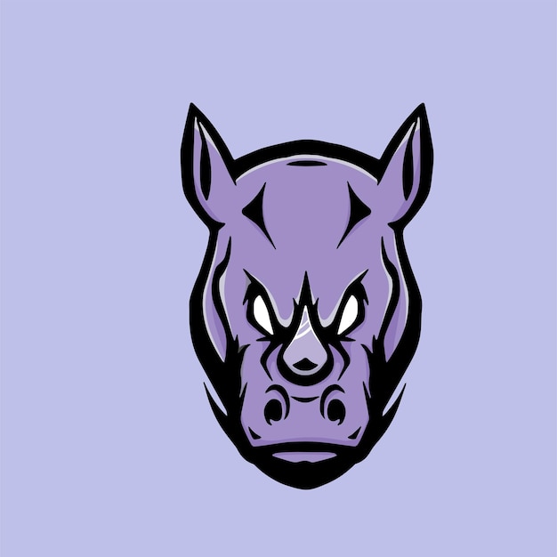 Neushoorn Esports Logo Cartoon Mascotte Vector Design