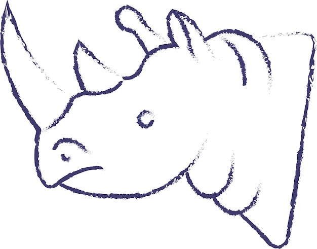 Neushoorn gezicht hand getrokken vectorillustratie