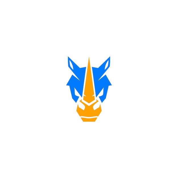 neushoorn hoofd logo ontwerp, dierenkop abstract logo