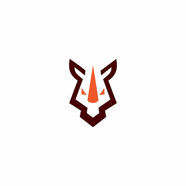 neushoorn hoofd logo ontwerp, dierenkop abstract logo