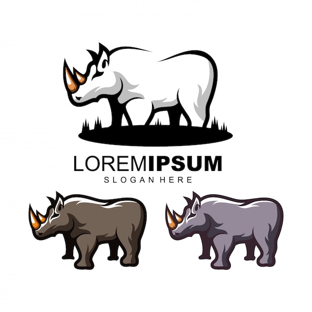 neushoorn logo ontwerp vector illustratie