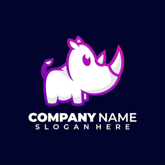 Neushoorn logo vector ontwerp