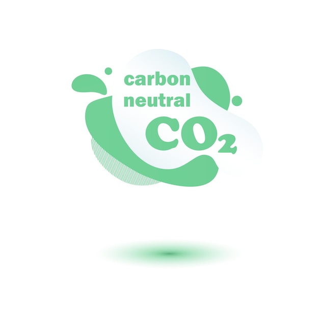 Neutral carbon CO2 stamp Stiker neutral carbon dioxyde footprint