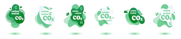 ベクトル 中性炭素co2スタンプ 中性二酸化炭素フットプリントステッカー