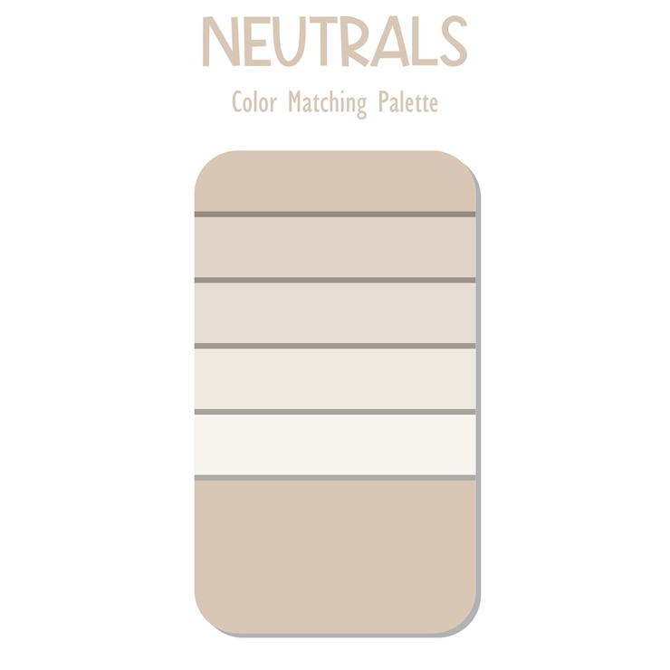 Vector neutral color matching palette ivory