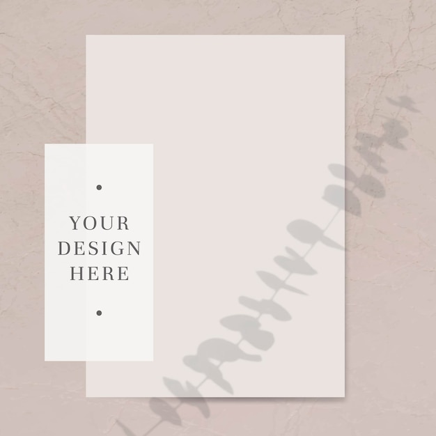 Neutral color tone poster mockup vector