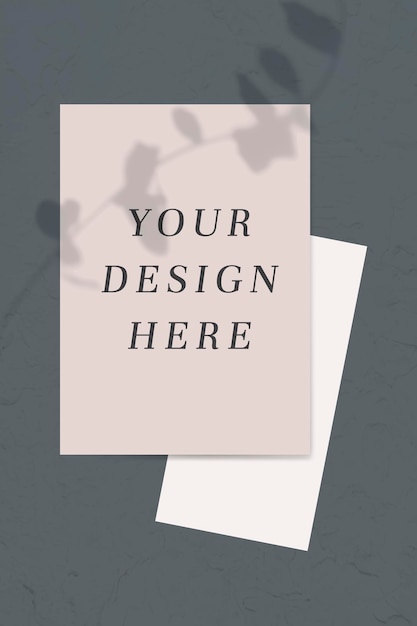 Neutral color tone poster mockup vector