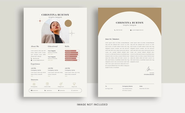 Neutral resume template set