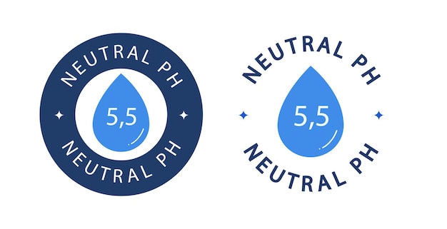 Neutrale ph-symboolvector met dropbereik 55