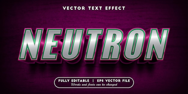 Neutron text effect with editable text style