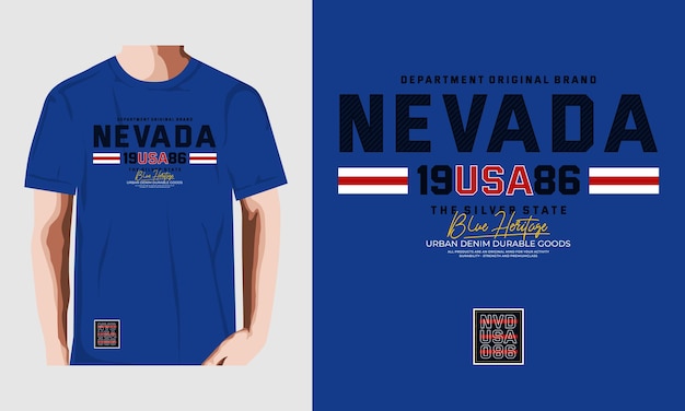 nevada city typography design t shirt design Premium Vector