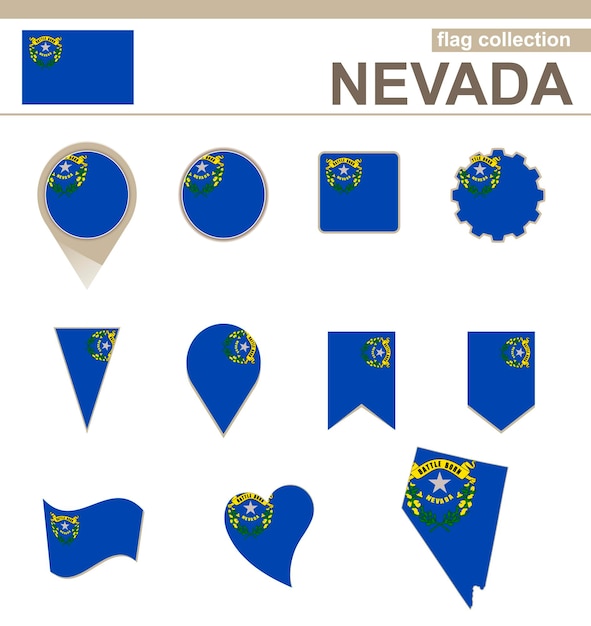 Nevada flag collection, stato usa, 12 versioni