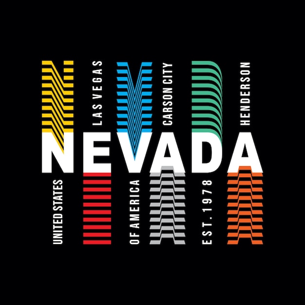 Nevada las vegas typografie ontwerp t-shirt vectorillustratie