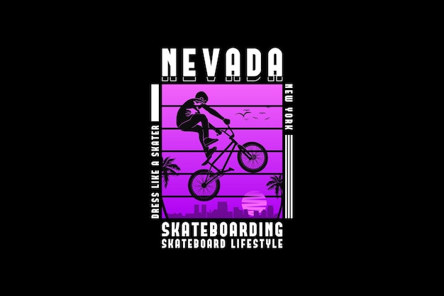 Nevada skateboard, design silhouette urban style