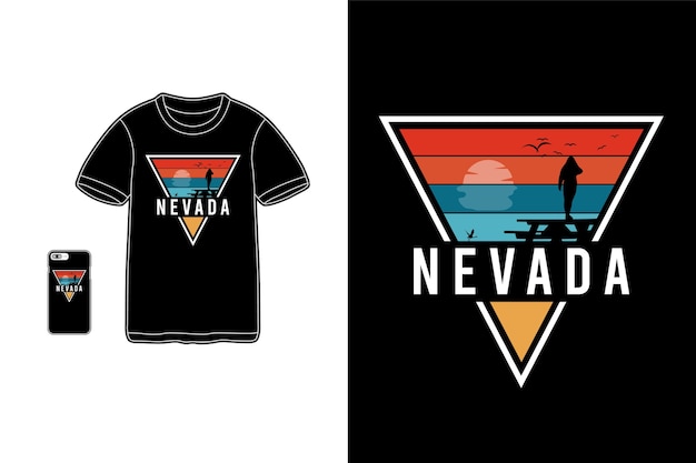 Nevada, t-shirt koopwaar silhouet mockup