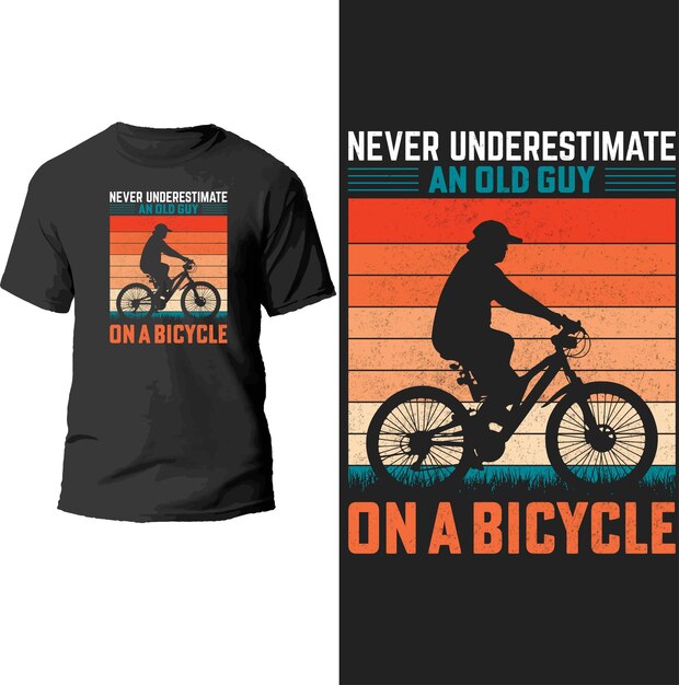 never underestimate on bicycle t shirt design.