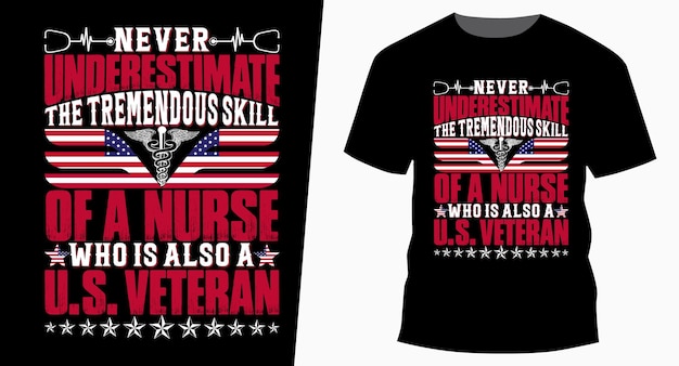 Vector never underestimate the tremedous skill typography vintage veterans day tshirt design