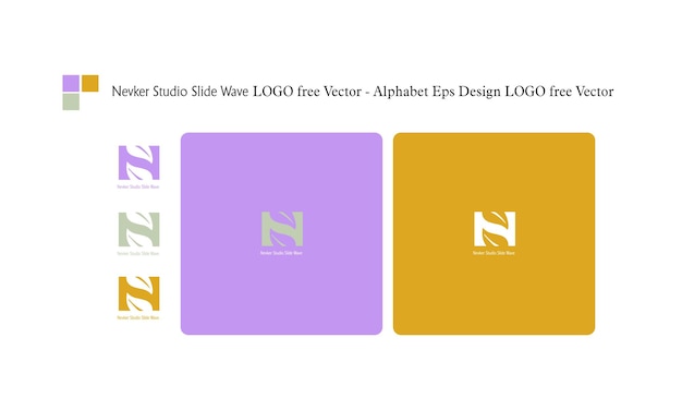 Nevker Studio Slide Wave LOGO free Vector Alphabet Eps Design LOGO free Vector