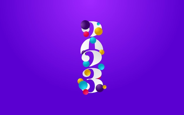Новый 2023 год типографский дизайн 2023 цифры логотип иллюстрация векторная иллюстрация