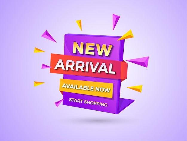 New Arrival banner design template with editable text effect