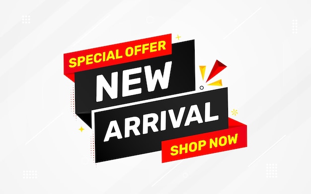 New Arrival banner template design product label background design New Arrival label