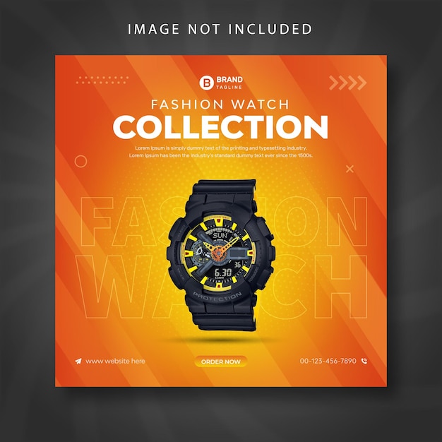 新着ファッション時計コレクション販売促進ソーシャルメディアバナー投稿テンプレート