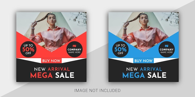 Vector new arrival mega fashion sale social media and instagram post template