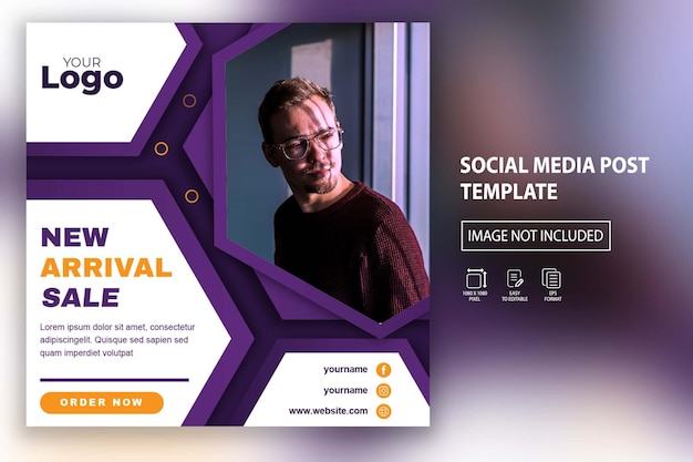 Vector new arrival sale social media post template design