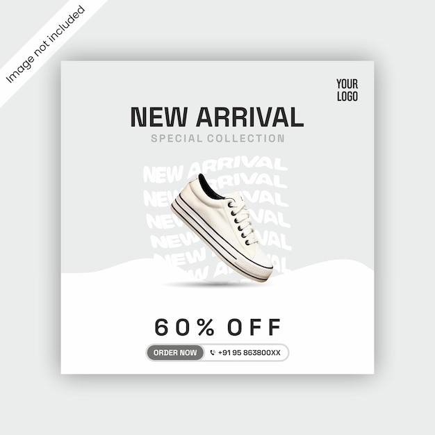 New arrival shoes social media or Instagram banner post template design