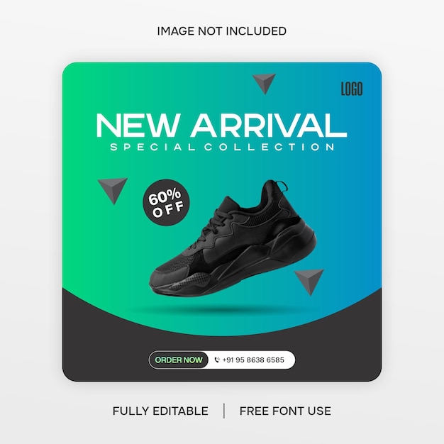 New arrival shoes social media Instagram banner template