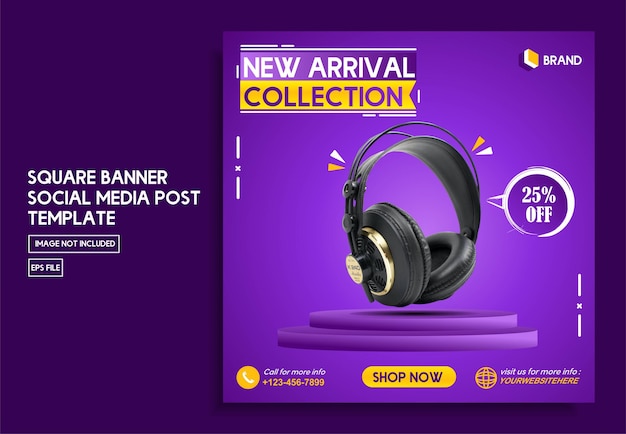 new arrival social media post banner template