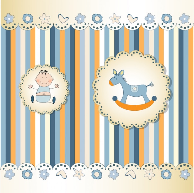 Vector new baby greeting card