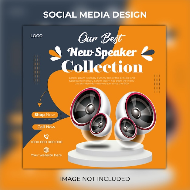 New best selling speaker social media instagram post template premium vector