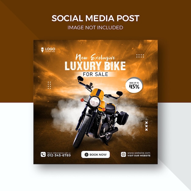 Vector new bike promotion sale  social media instagram post template design