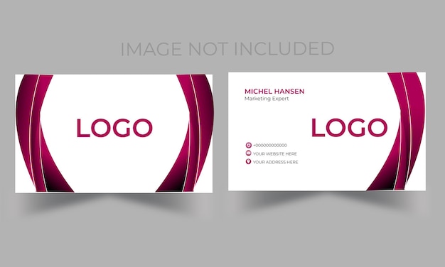 new business card design with white background color gradian purple colors
