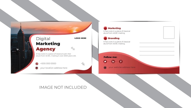 New business post card design template