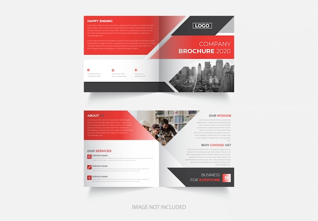 New business square bi-fold brochure design
